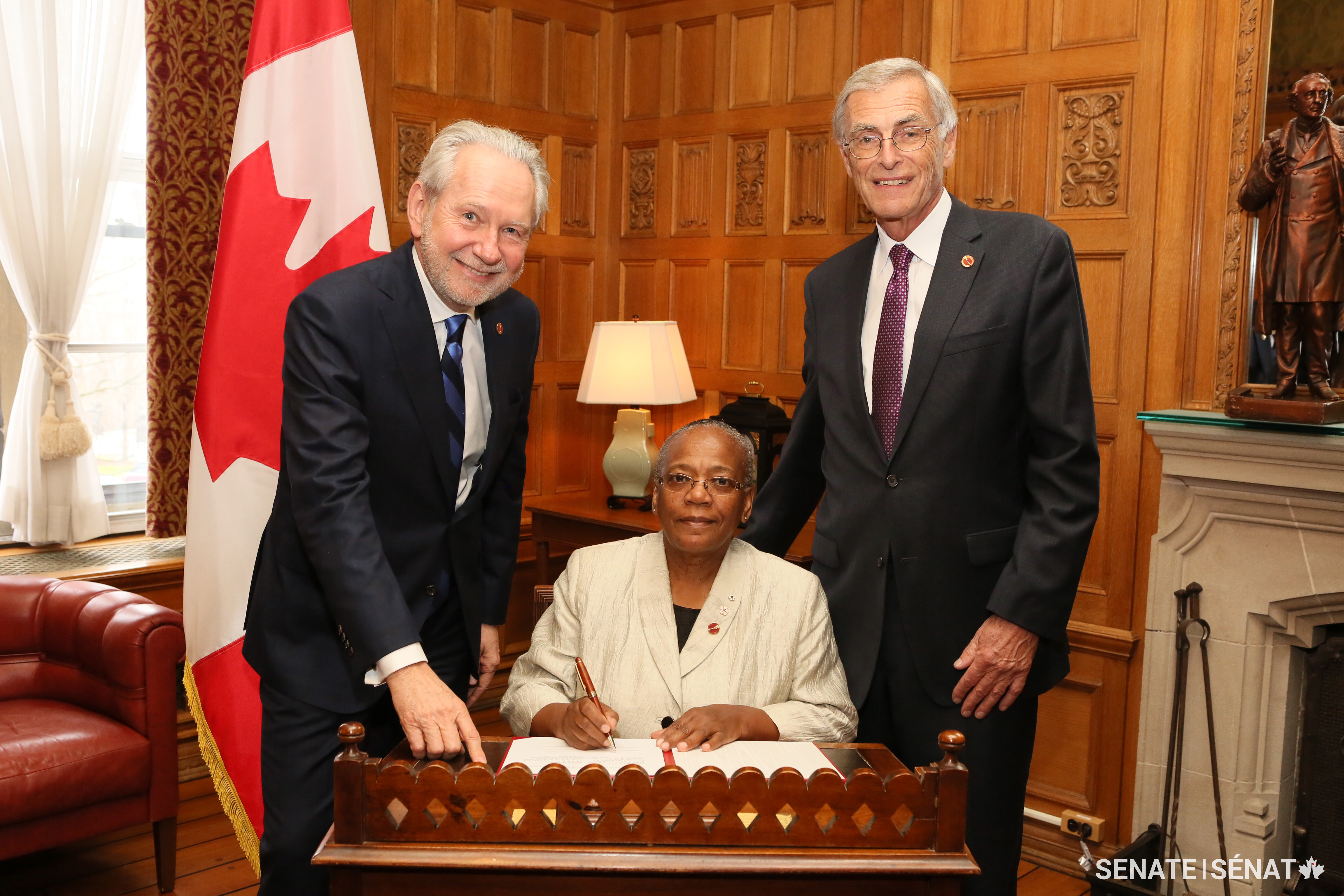 Senator Wanda Thomas Bernard Pictured with Senator Peter Harder and Senator Jim Cowan.