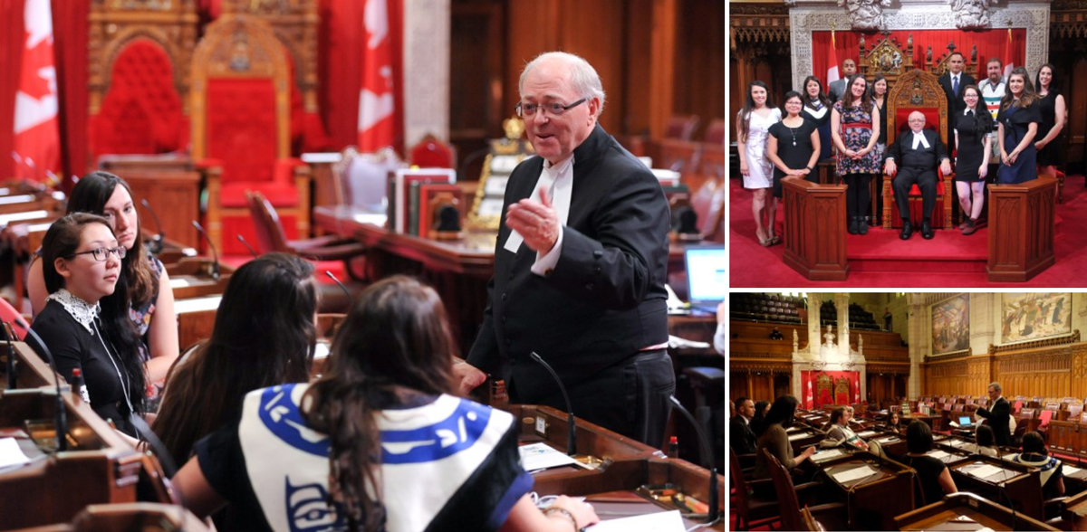 The youth leaders were also invited around Parliament to meet Senate Speaker George J. Furey, Clerk of the Senate Charles Robert and Government Leader in the Senate Peter Harder to learn more about the Senate itself.