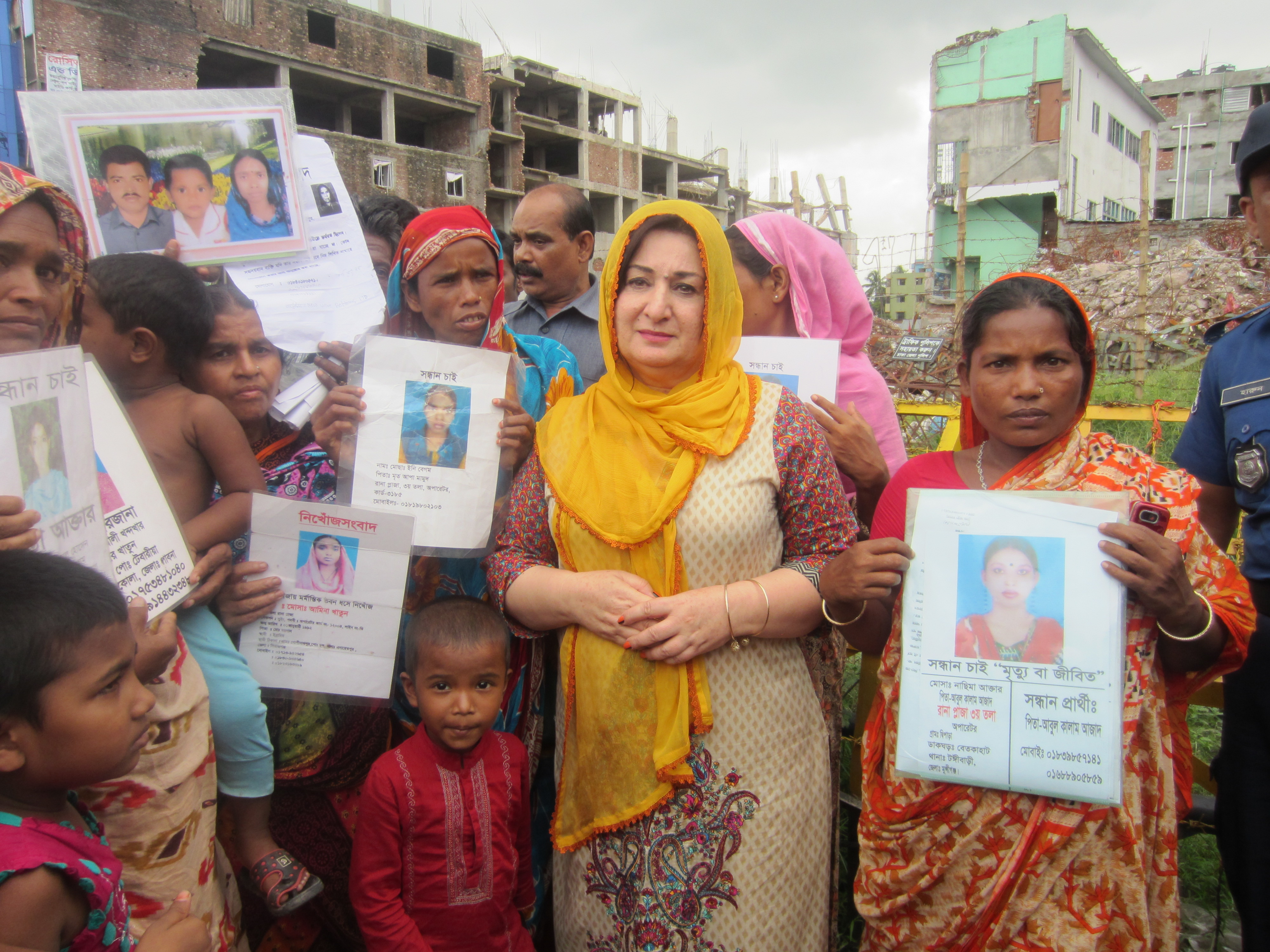 Senator Ataullahjan visited the site of the Rana Plaza collapse in Dhaka, Bangladesh in July of 2013.