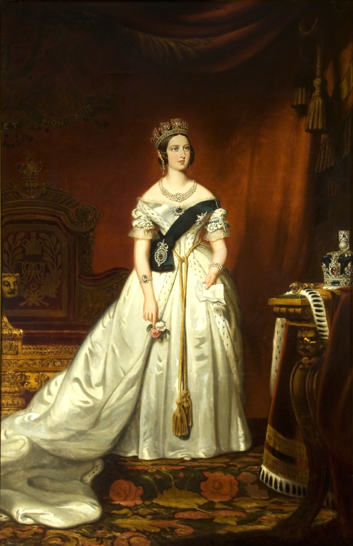 This full-length state portrait of Queen Victoria, executed in 1842 by British artist John Partridge, hangs in the foyer of the Senate Chamber in Parliament Hill’s Centre Block. It was rescued from four fires, including the 1916 inferno that destroyed the original Centre Block.