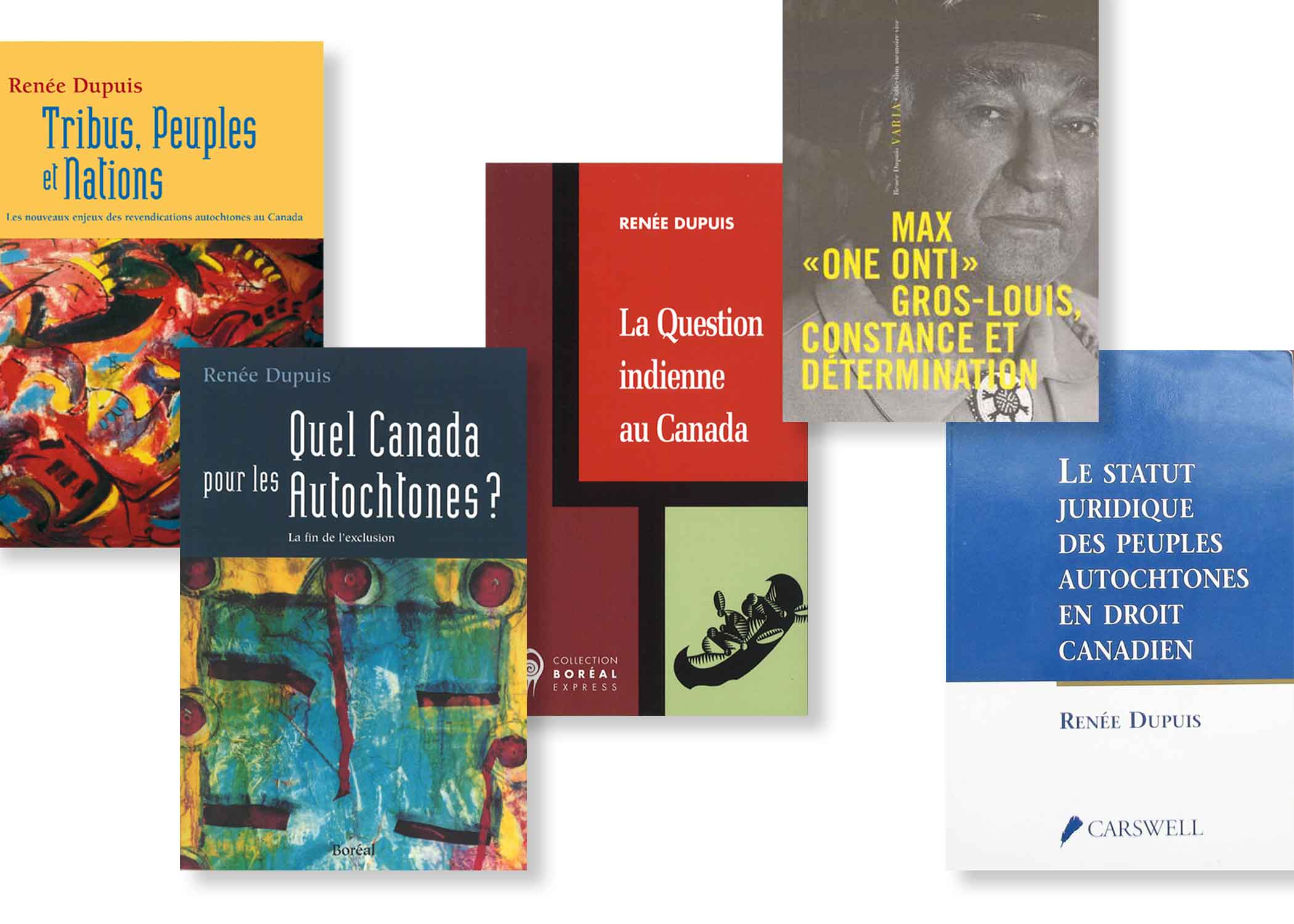 In 2001, Senator Dupuis won the Governor General's Award for non-fiction for her book Quel Canada pour les Autochtones? La fin de l'exclusion (2001), which was later published in English as Justice for Canada's Aboriginal Peoples (2002). Senator Dupuis's other publications include Max "One Onti" Gros-Louis, Constance et détermination (2008), Tribus, Peuples et Nations (1997) and La question indienne au Canada (1991). Many of her articles have appeared in academic journals and popular magazines.