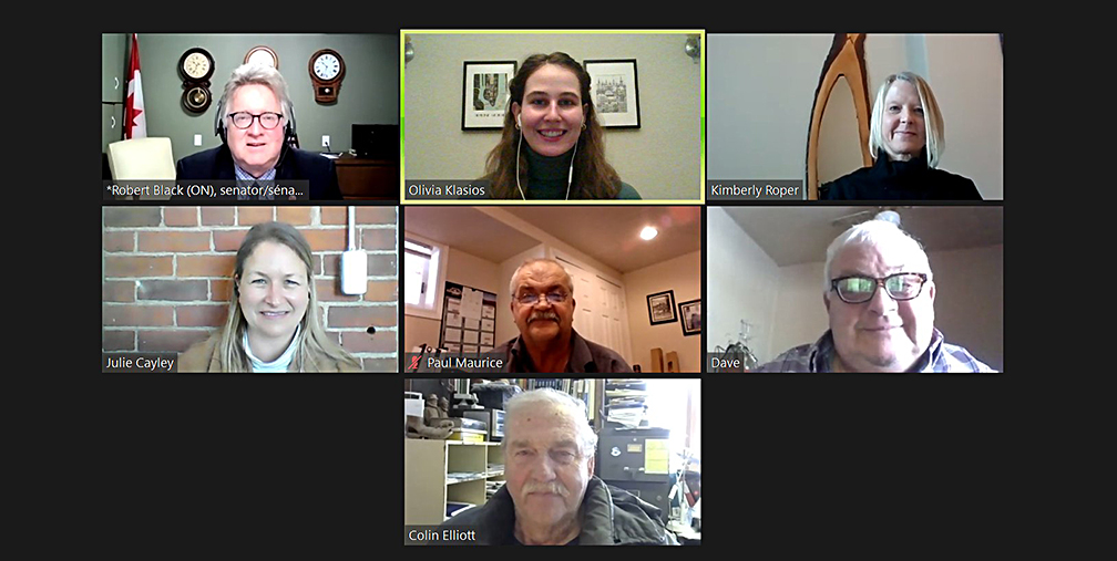 Wednesday, January 20, 2021 – Senator Robert Black meets virtually with representatives of the North Simcoe Agriculture Advisory Committee to discuss the carbon tax and the Clean Fuel Standard.