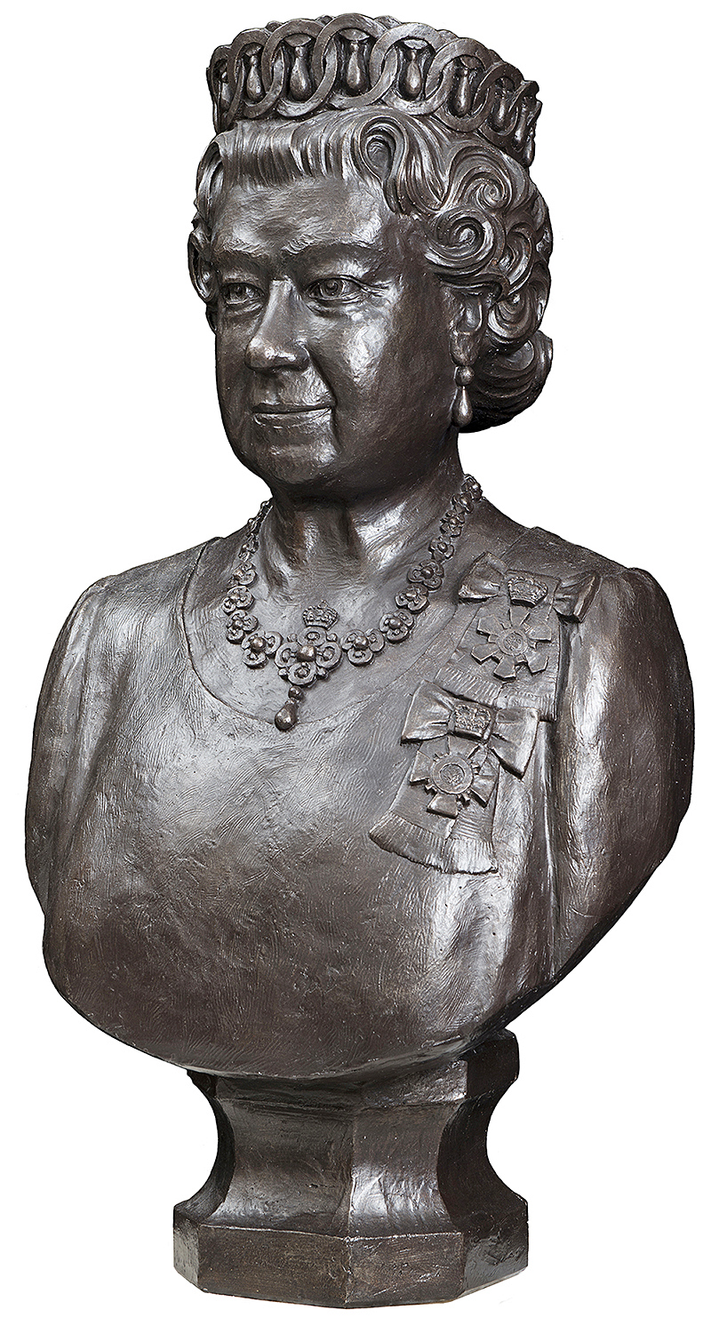 Phil White crafted this bust of Queen Elizabeth II in 2012 to commemorate her Diamond Jubilee. It now rests in the antechamber of the temporary Senate Chamber.