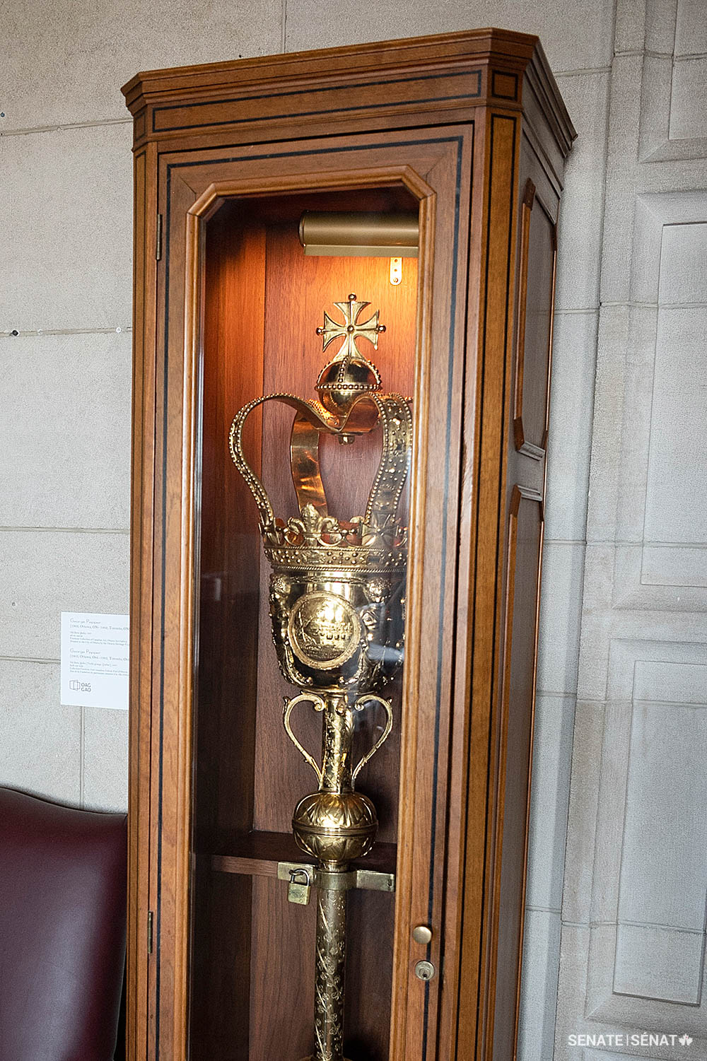 The Senate Mace cabinet pictured in the Speaker of the Senate’s suite in Centre Block in 2017.