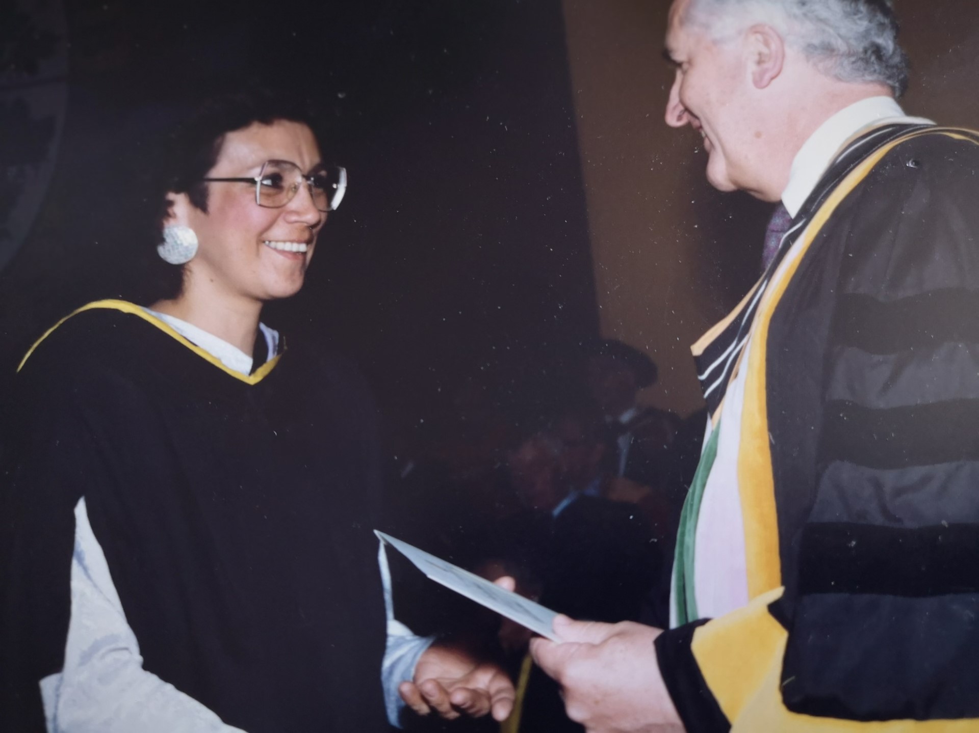 Senator McCallum graduates with a dentistry degree in 1990.