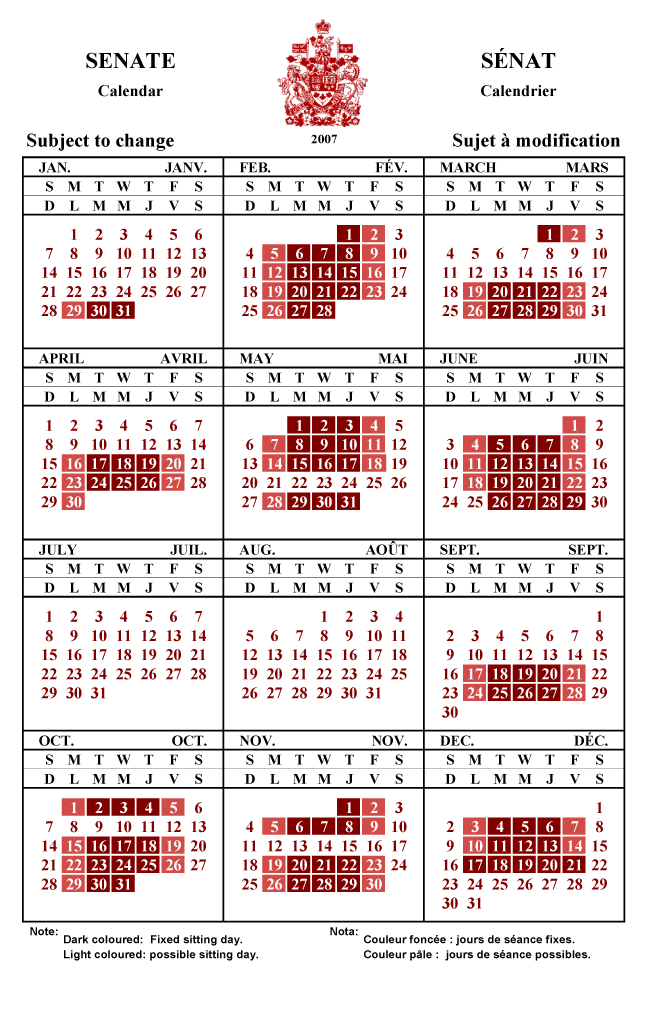 2007 Annual Calendar