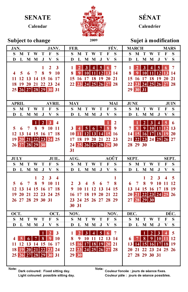 2009 Annual Calendar