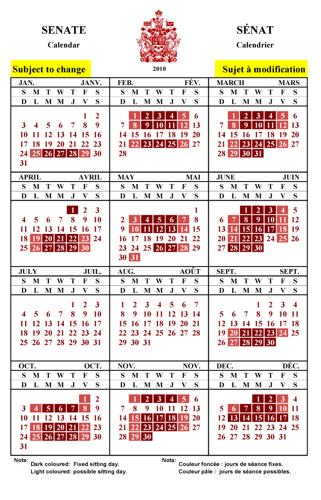 2010 Annual Calendar