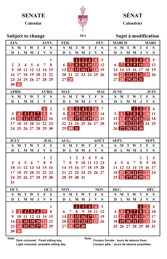 2011 Annual Calendar