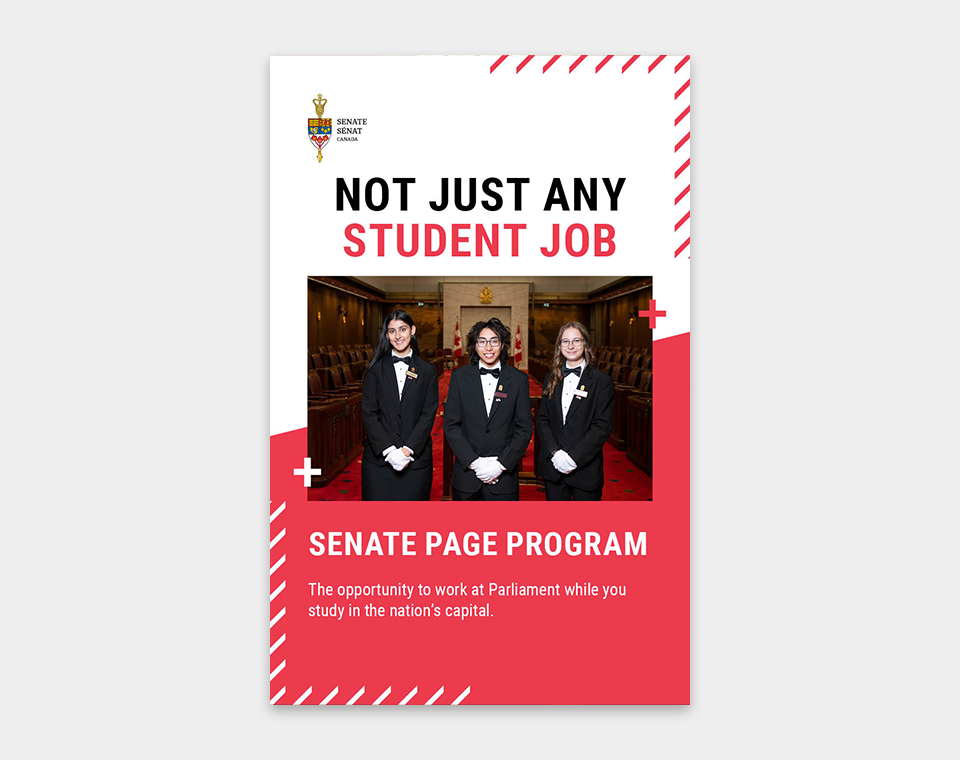 Brochure cover for the Senate Page program