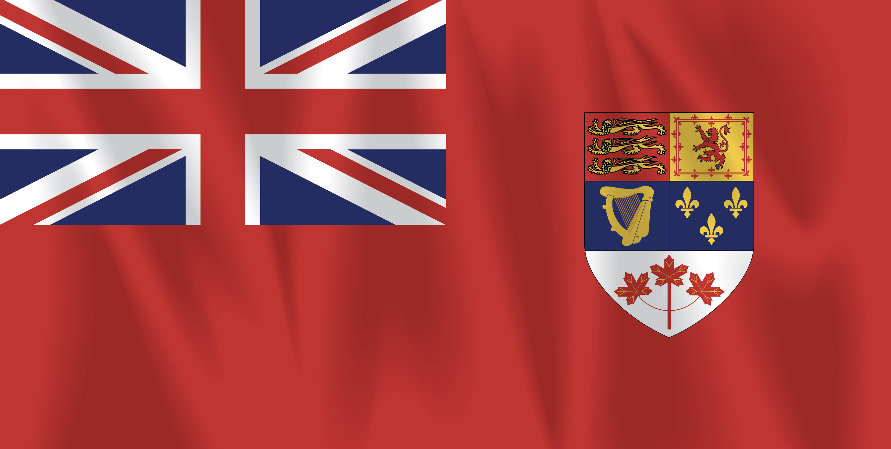 Although an unofficial flag, the Red Ensign — combining the Union Jack and the shield of Canada’s coat of arms — was widely used before 1965 to represent the country. (Photo credit: Canadian Heraldic Authority)